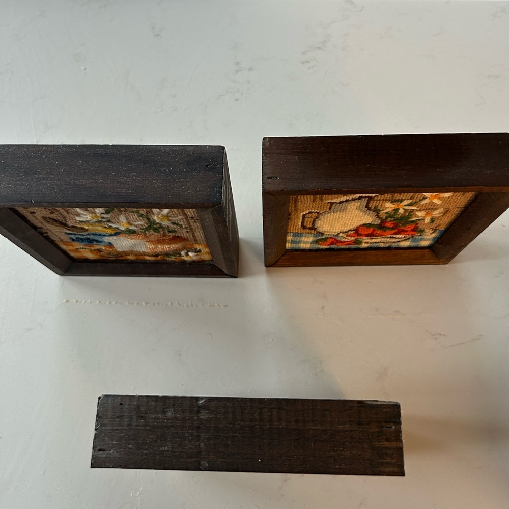 Vintage Framed Cross Stitch Still Life Scenes- Floral, Fruit & Coffee Motifs - Picture 9 of 16